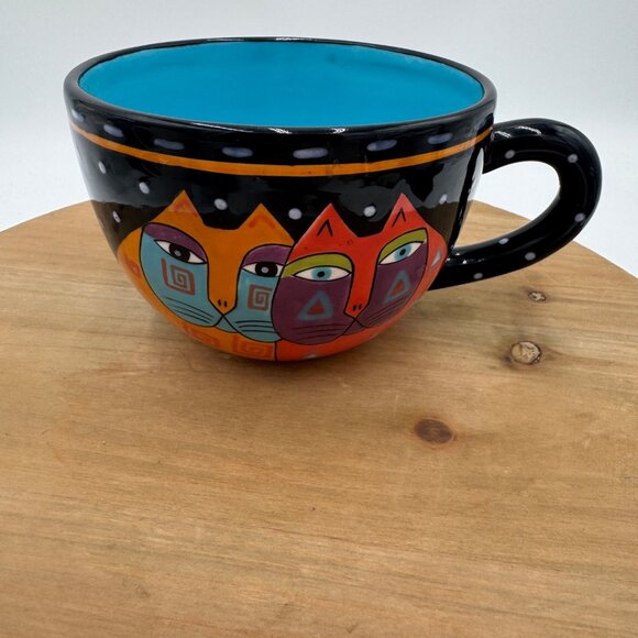 Laurel Burch large Cat Soup coffee Mug Ganz Ceramic,Coffee Soup Cup Mug Oversize - Picture 2 of 7